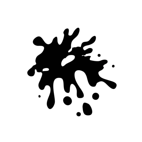 Ink Blot Black Spray Chaotic Cute Vector Illustration Isolated Variable — Stock Vector