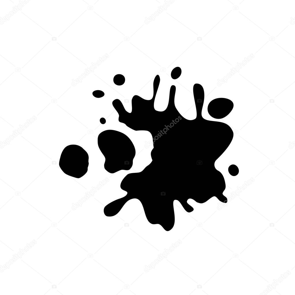 Cute ink blot black chaotic. Vector illustration isolated variable figures. Eps 10. Made with love for your design. Grange style doodle cartoon. As mascot, sticker.