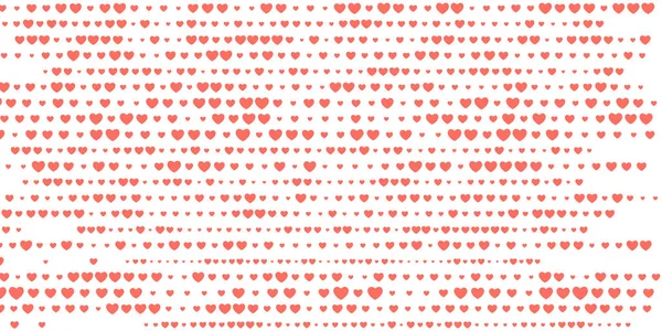 不同红心或珊瑚色的条纹背景 背景与情人节的属性 包装纸模板 很多人的心爱情的象征矢量图解Eps — 图库矢量图片