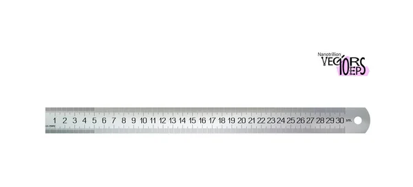 Règle Centimètres Métal Vue Dessus Réaliste Outil Mesure Isolé Sur — Image vectorielle