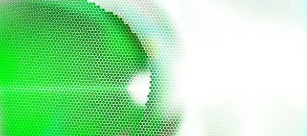 Зеленый Белый Абстрактный Фон Текстурированный Шестиугольниками Неземные Технологии Круговой Размытый — стоковый вектор