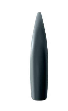 Ayrı bir mermi Kalaşnikof ya da tüfek, arka planda 3D gerçekçi metal ya da gümüş, fişeğin bir kısmını ateşlemek, vektör çizimi. Eps 10.