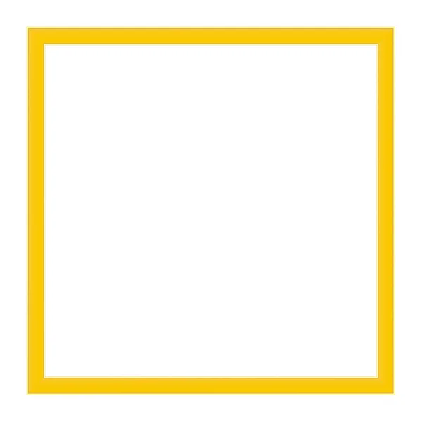 Cadre Jaune Isolé Sur Blanc Bordure Décorative Simple Vintage Isolée — Image vectorielle