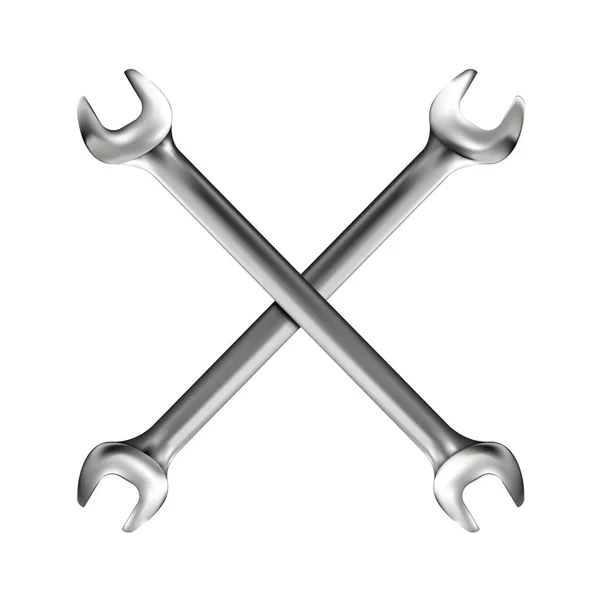 Fadenkreuz Eines Realistischen Handschlüssels Oder Schlüssels Isoliert Auf Weißem Hintergrund — Stockvektor