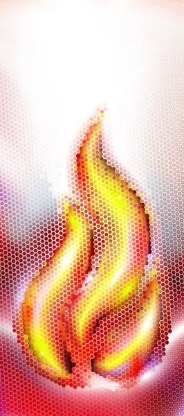 Вертикальний Червоно Білий Абстрактний Вогняний Фон Текстурований Гексагонами Текстура Полум — стоковий вектор