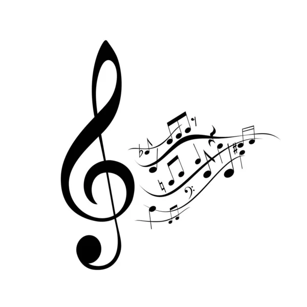 Partituras Tréboles Aislados Sobre Fondo Blanco Notas Musicales Composición Diseño — Vector de stock