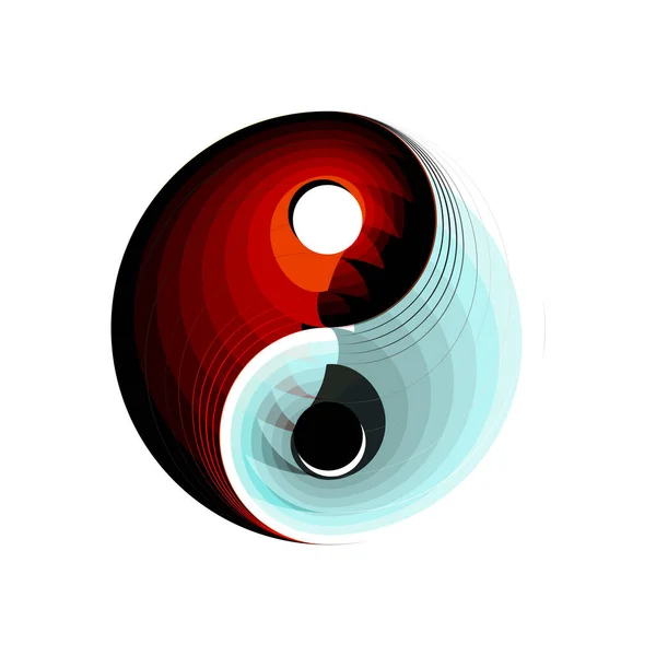 Ungdom Kreativa Design Lösning Yin Och Yang Symbol Knapp Ikon — Stock vektor