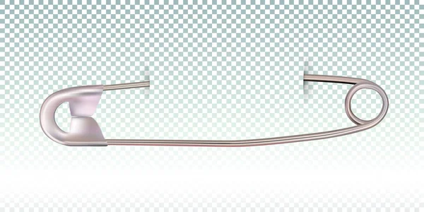 Goupille Sécurité Épinglée Gabarit Isolé Sur Fond Transparent Objet Avec — Image vectorielle