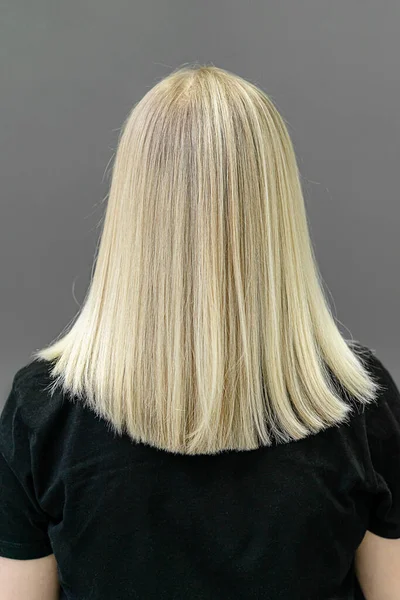 Современный Модный Airtouch Шатушная Техника Обесцвечивания Волос Посмотри Сзади — стоковое фото