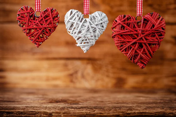 Respetuoso Del Medio Ambiente Decorativo San Valentín Corazones Sobre Fondo — Foto de Stock