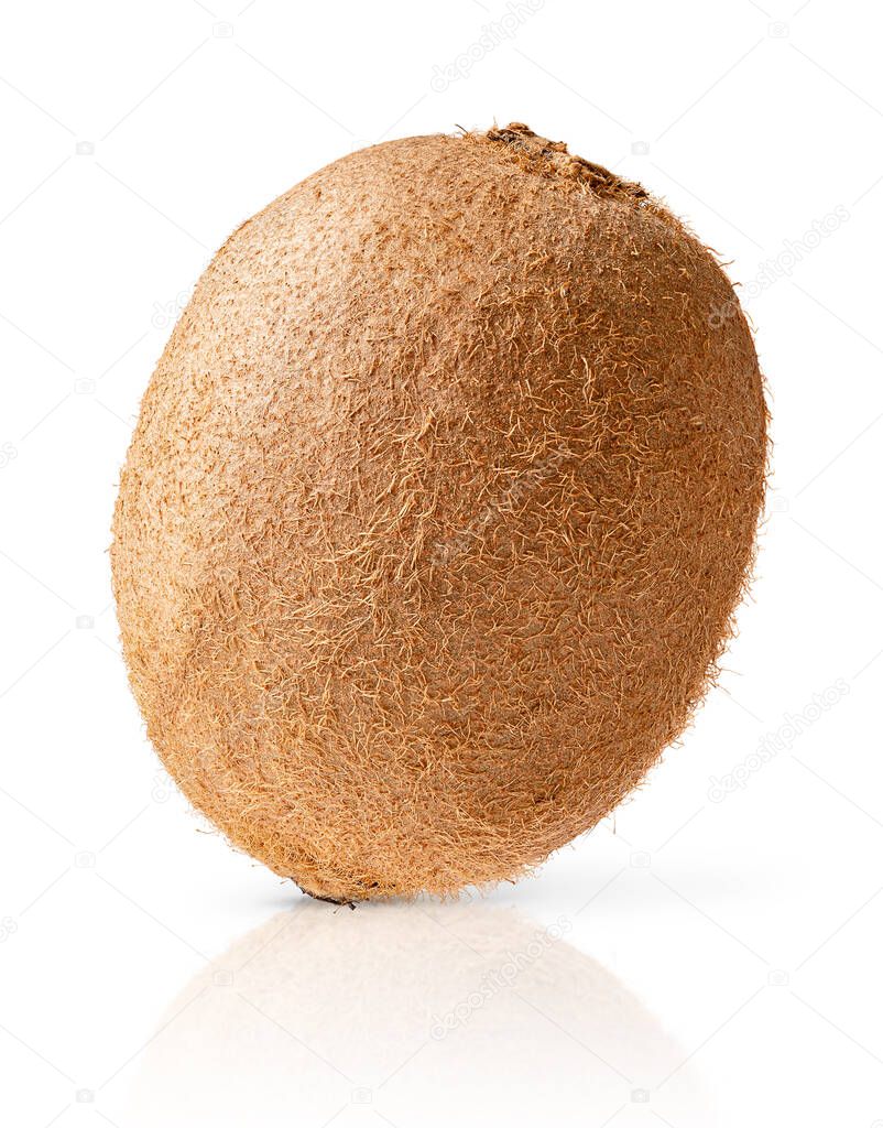 Whole kiwi fruit isolated with clipping path. Close up