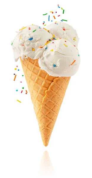 Sprinkles Ice Cream Isolated Clipping Path — Stock Photo, Image