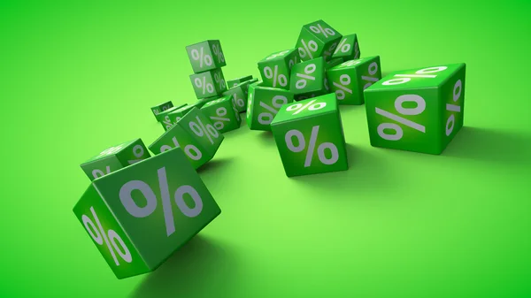 3D gesmolten verkoop illustratie met procent — Stockfoto