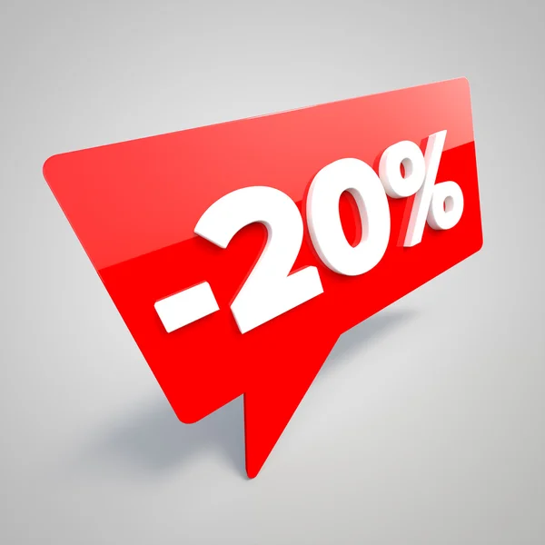 20% procent korting — Stockfoto