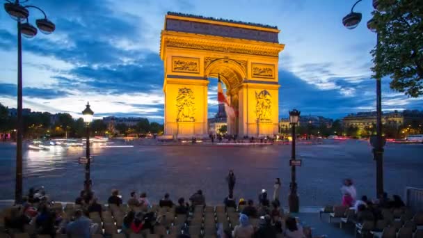 Arc de Triomphe, Parijs — Stockvideo