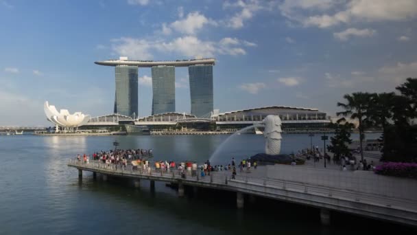 De Merlion Statue, Singapore — Stockvideo