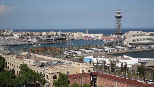 Port vell Barcelona, İspanya — Stok video