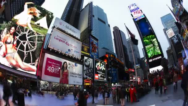 Luzes de néon de 42nd Street, Times Square — Vídeo de Stock