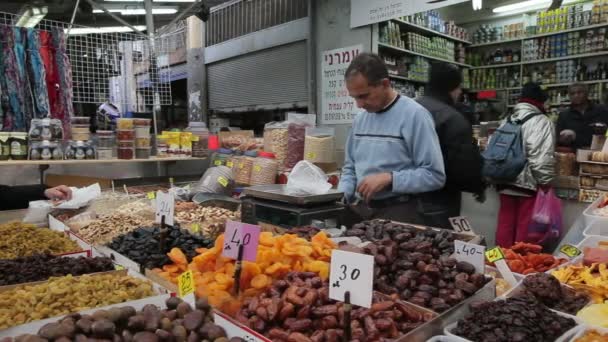 Shuk Hacarmel market, Tel Awiw — Wideo stockowe