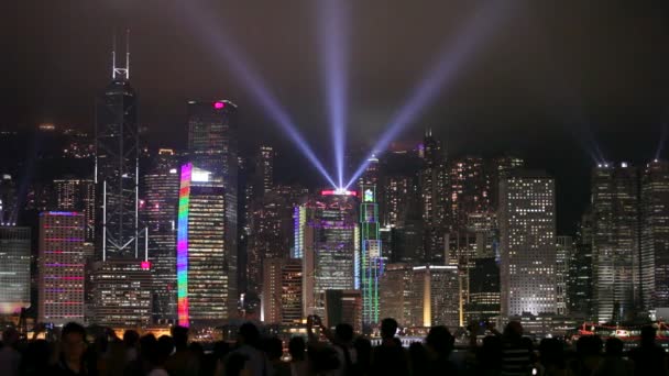 Skyline Hong Kong bij Dusk — Stockvideo