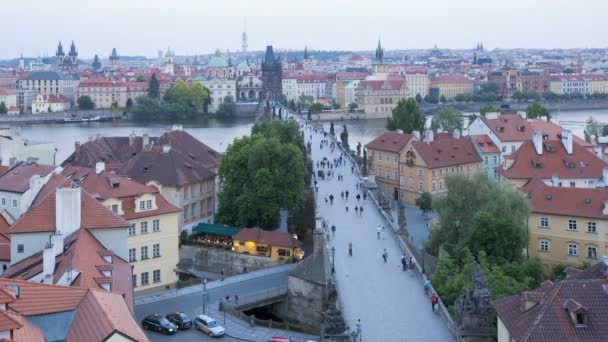 Karlsbrücke, Prag — Stockvideo