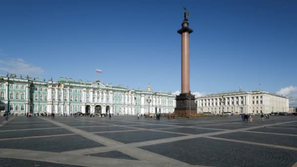 Alexander kolumna i Pałac zimowy, Sankt Petersburg — Wideo stockowe