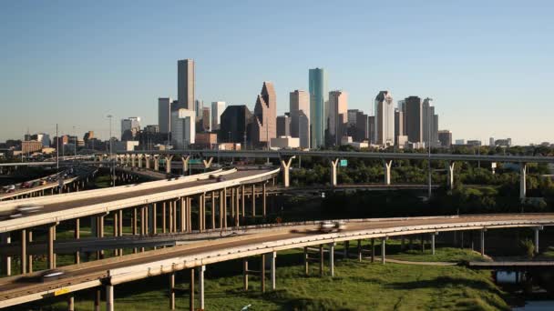 Stadtsilhouette von Houston, Texas — Stockvideo