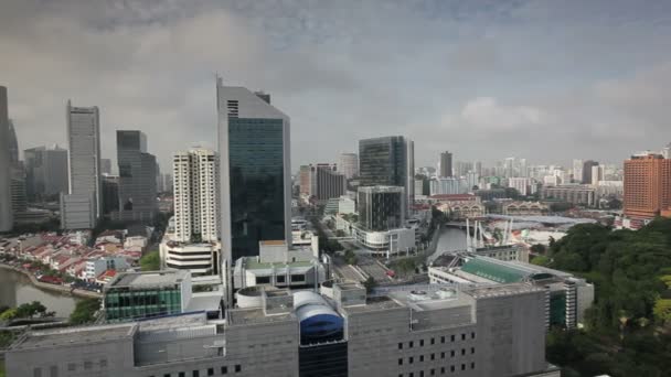 Skyline en financiële district, Singapore — Stockvideo