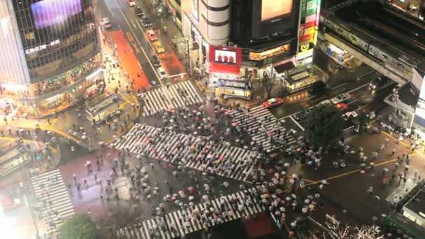 Tokyo centro con attraversamento pedonale più trafficato — Video Stock