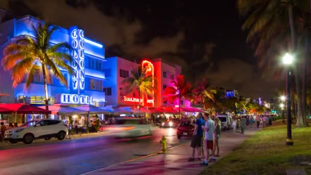 Art deco district, Miami — Stock video
