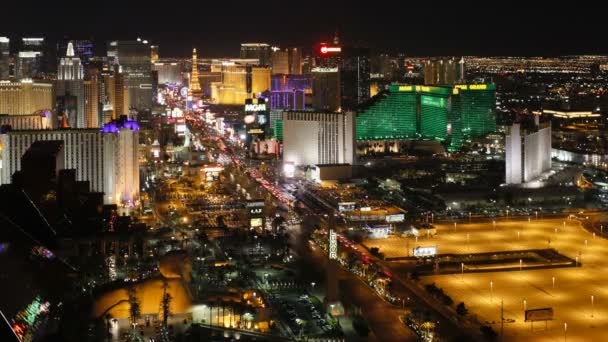 Strip en la noche, Las Vegas — Vídeo de stock