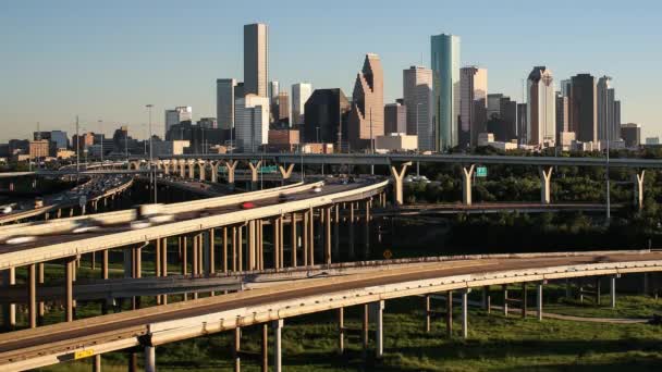 Stadtsilhouette von Houston, Texas — Stockvideo