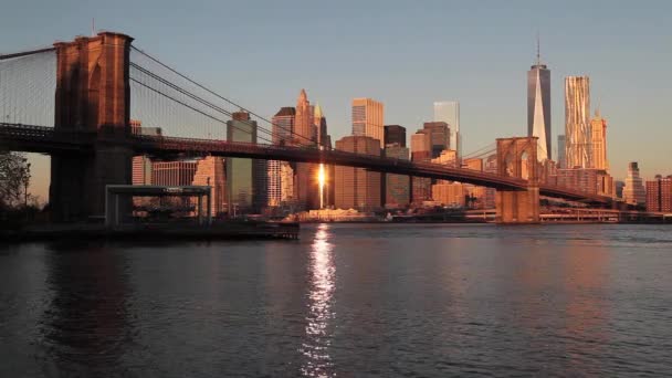 Manhattan över Hudsonfloden — Stockvideo