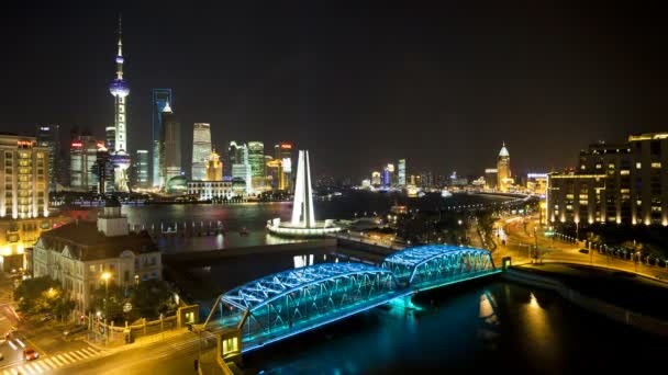 Yeni Pudong manzarası, Shanghai — Stok video