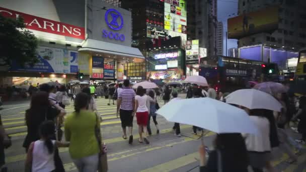 Busy Market Street, Hongkong — Stockvideo