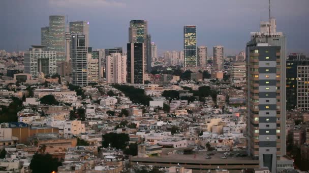 Бизнес-центр Тель-Авива — стоковое видео