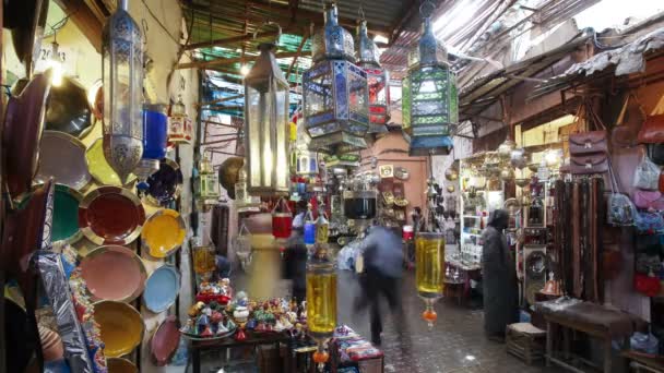 Interior do Souq em Marrakech — Vídeo de Stock