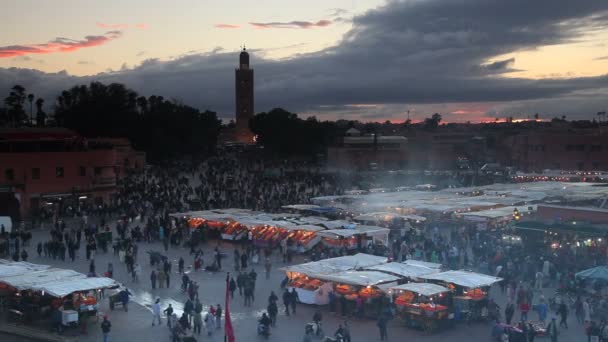 Djemaa el-fna, marrakesch, Marokko — Stockvideo