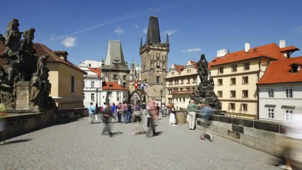 Karlsbrücke, Prag — Stockvideo