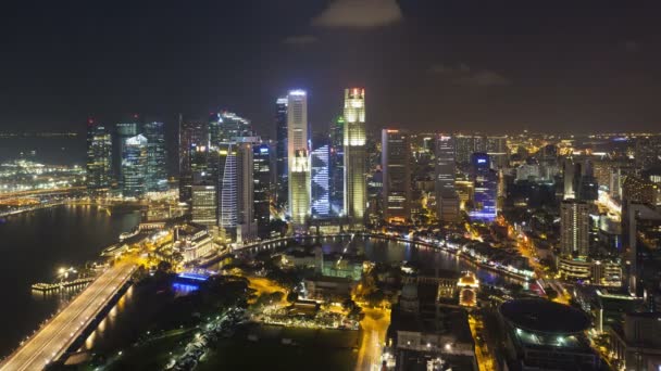 City Skyline y distrito financiero, Singapur — Vídeos de Stock