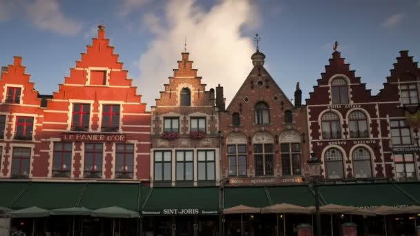 Edifícios em Burg Square, Bruges — Vídeo de Stock