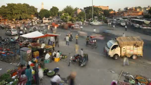 La vida callejera en la ciudad de Jaipur — Vídeos de Stock