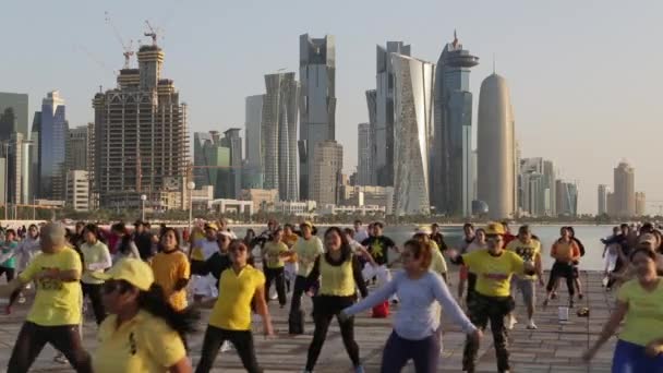 West Bay centrale financiële wijk, Doha — Stockvideo