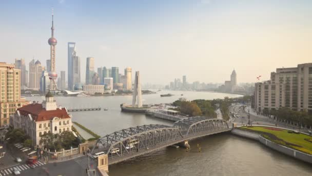 新しい浦東のスカイライン、上海 — ストック動画