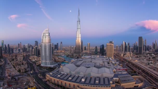 Burj Khalifa dan Dubai Mall di Dubai — Stok Video