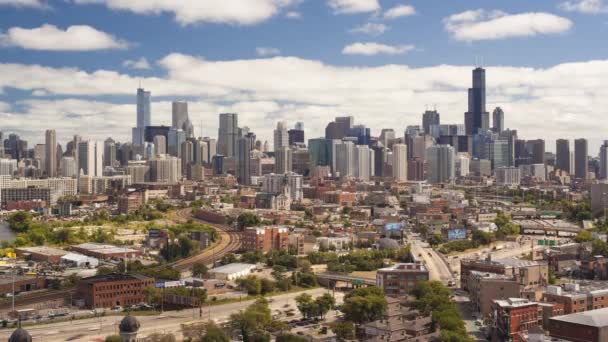 De skyline van de stad van Chicago — Stockvideo