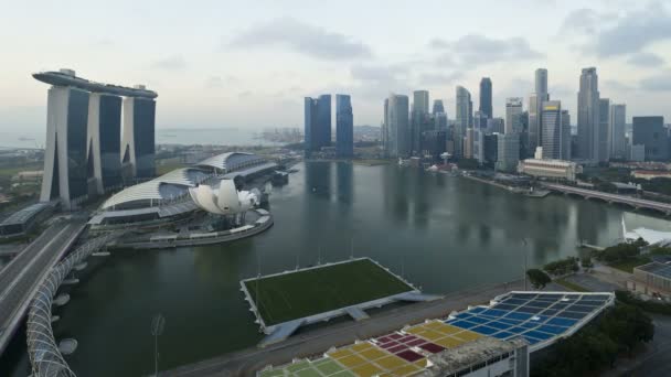 Центру міста й затоку Марина Сінгапуру — стокове відео