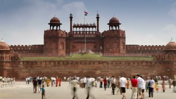 Lahore kapısı, eski Delhi, Hindistan — Stok video
