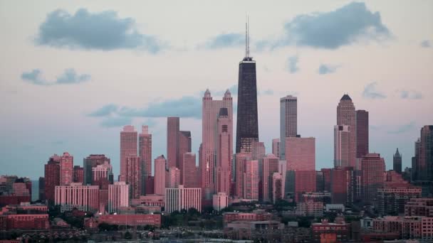 De skyline van de stad van Chicago — Stockvideo