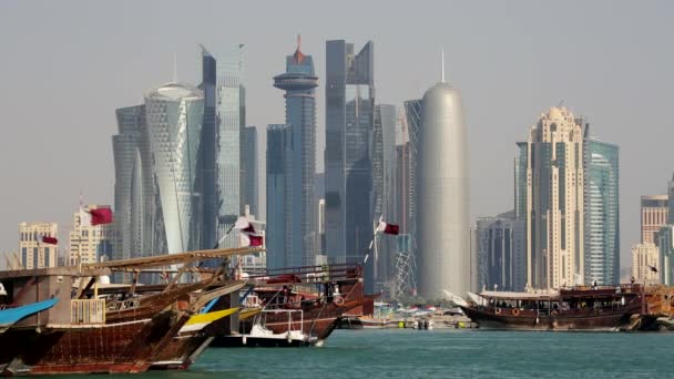 West Bay centrala finanskvarter, Doha — Stockvideo